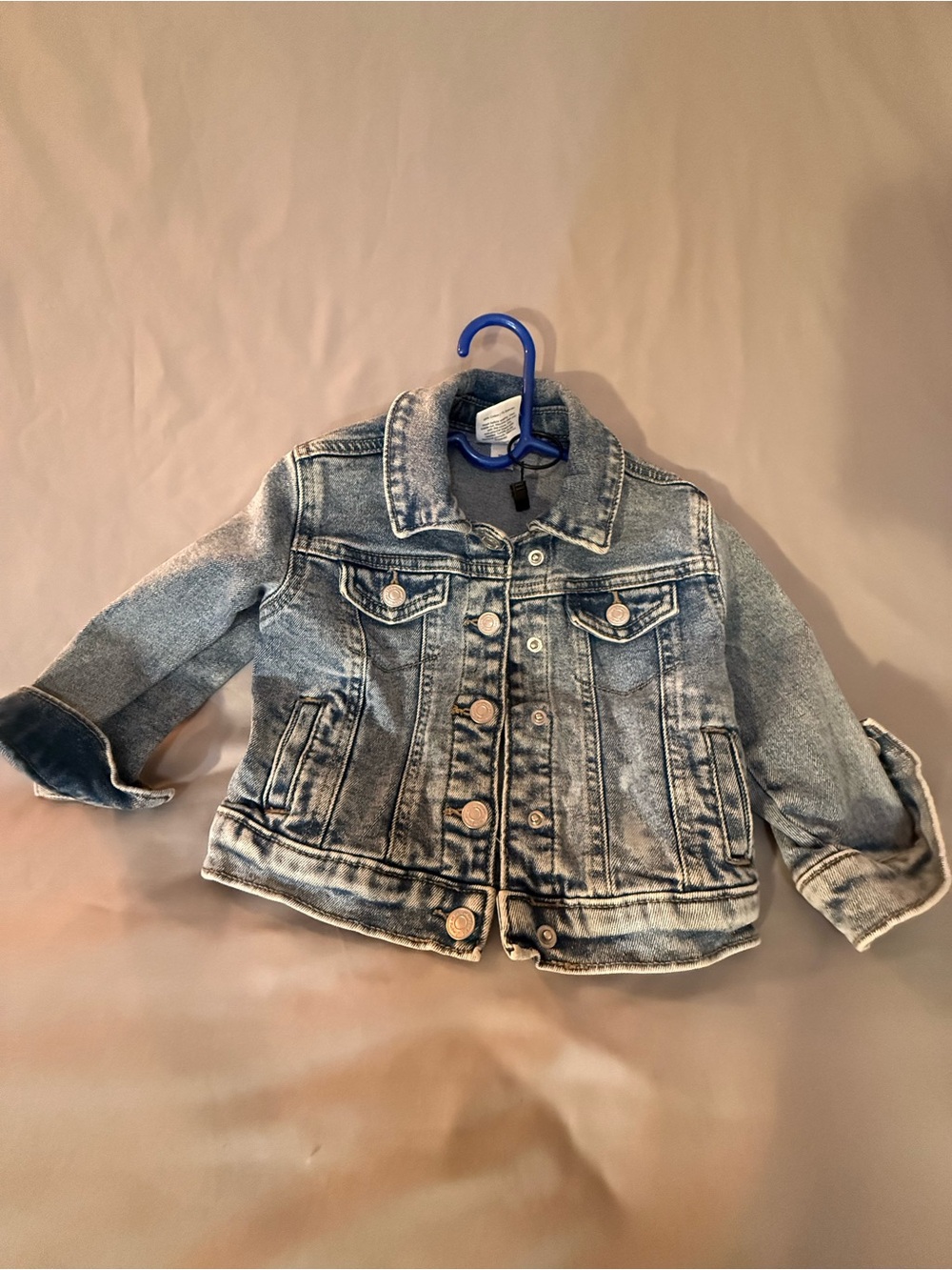 Kids Light Wash Denim Jean  Jacket - Classic Button-Front Style 18 Mo